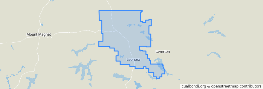 Mapa de ubicacion de Shire Of Leonora.