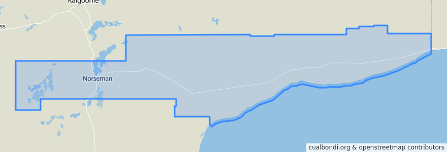 Mapa de ubicacion de Shire Of Dundas.