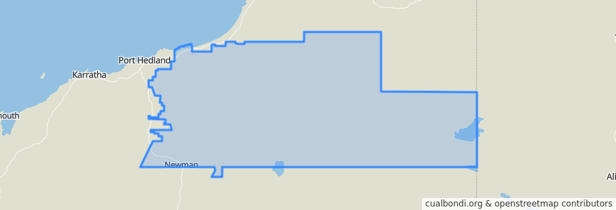 Mapa de ubicacion de Shire of East Pilbara.