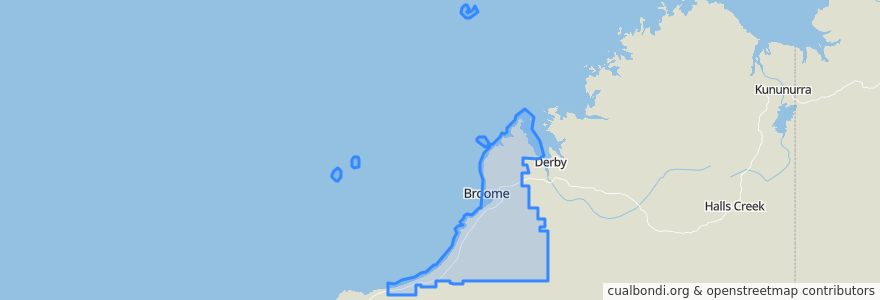 Mapa de ubicacion de Shire Of Broome.