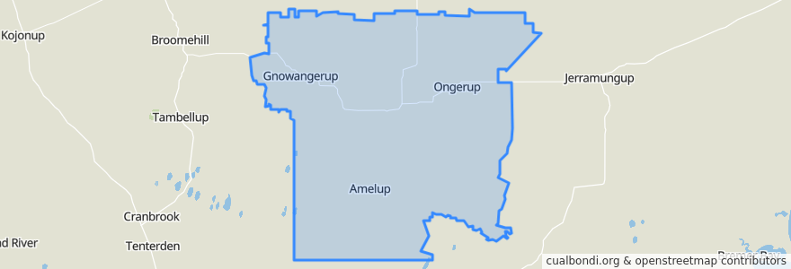 Mapa de ubicacion de Shire Of Gnowangerup.