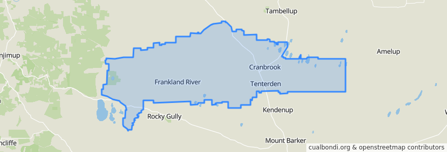 Mapa de ubicacion de Shire Of Cranbrook.