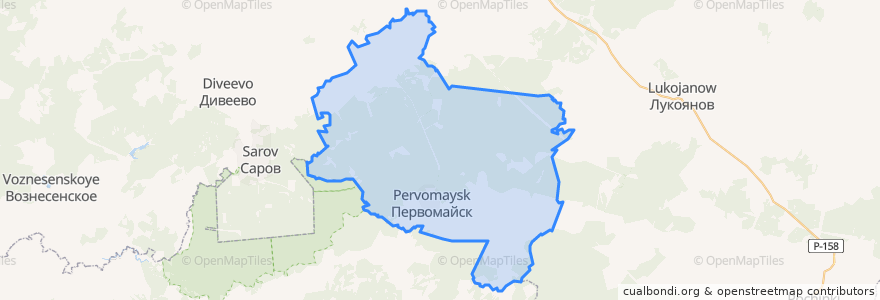 Mapa de ubicacion de городской округ Первомайск.