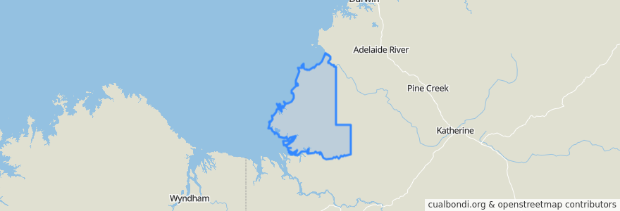 Mapa de ubicacion de West Daly Region.