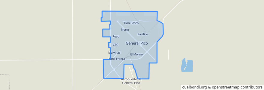 Mapa de ubicacion de General Pico.