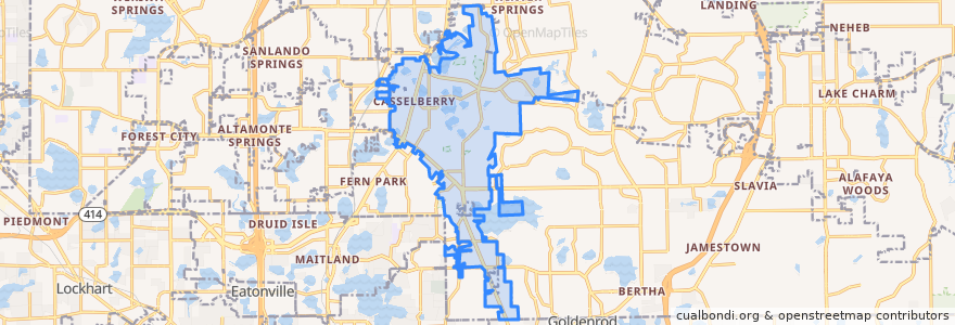 Mapa de ubicacion de Casselberry.