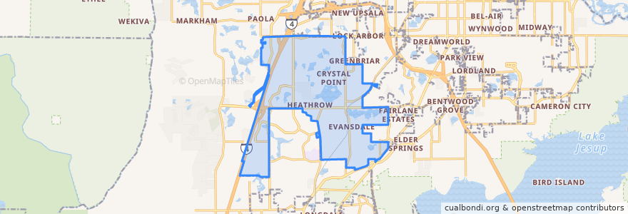 Mapa de ubicacion de Lake Mary.