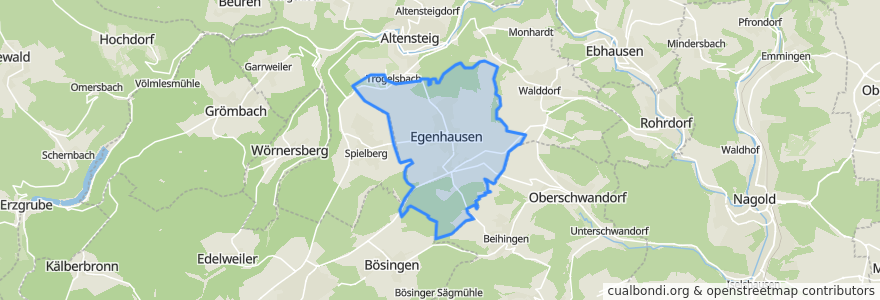 Mapa de ubicacion de Egenhausen.