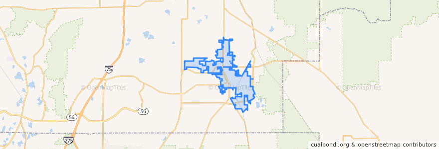 Mapa de ubicacion de Zephyrhills.