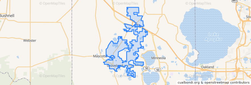 Mapa de ubicacion de Groveland.