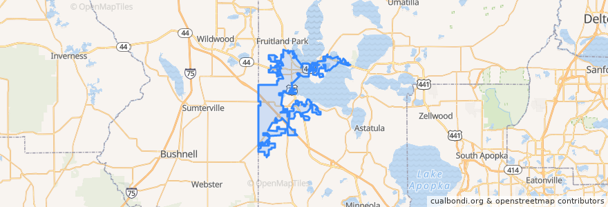 Mapa de ubicacion de Leesburg.