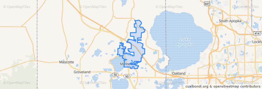 Mapa de ubicacion de Minneola.