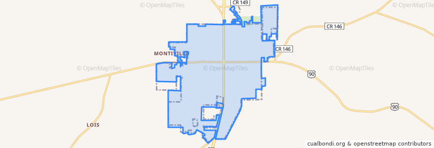 Mapa de ubicacion de Monticello.