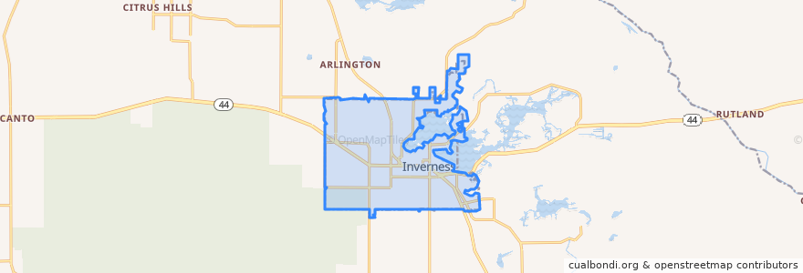 Mapa de ubicacion de Inverness.