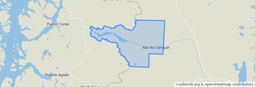 Mapa de ubicacion de Municipio de Alto Río Senguer.