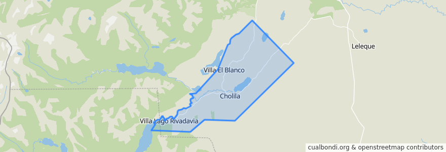 Mapa de ubicacion de Municipio de Cholila.