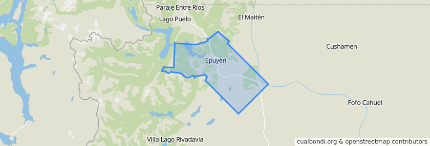 Mapa de ubicacion de Municipio de Epuyén.