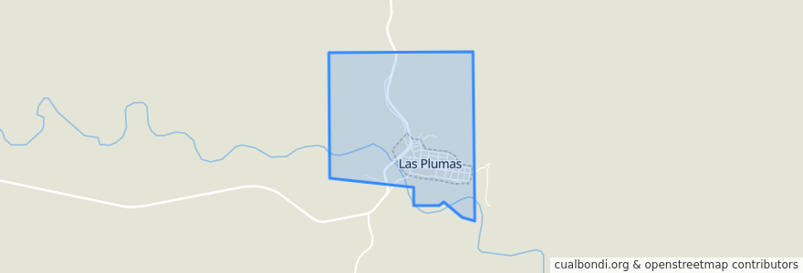 Mapa de ubicacion de Comuna Rural de Las Plumas.