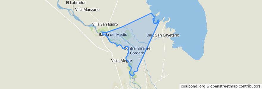 Mapa de ubicacion de Municipio de Contralmirante Cordero - Barda del Medio.