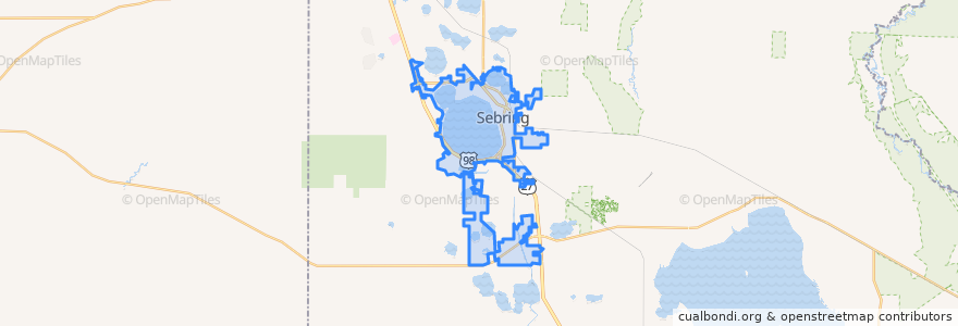 Mapa de ubicacion de Sebring.