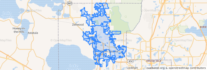 Mapa de ubicacion de Apopka.