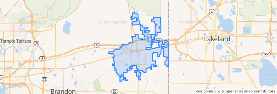 Mapa de ubicacion de Plant City.