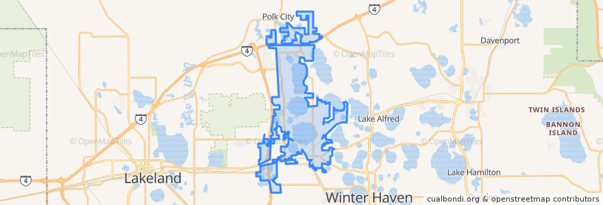 Mapa de ubicacion de Auburndale.