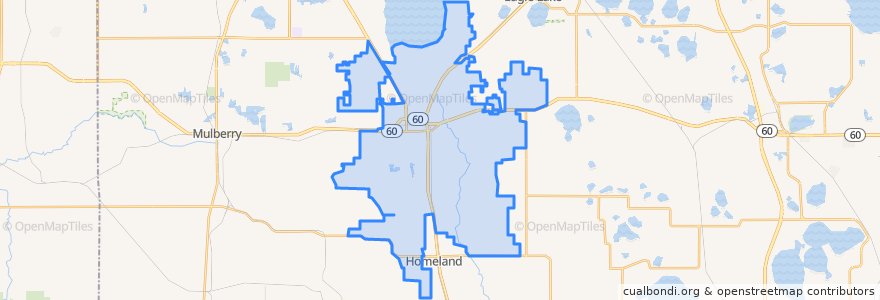 Mapa de ubicacion de Bartow.