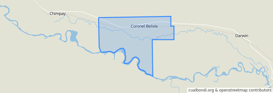 Mapa de ubicacion de Municipio de Coronel Belisle.