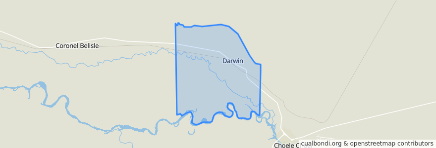 Mapa de ubicacion de Municipio de Darwin.