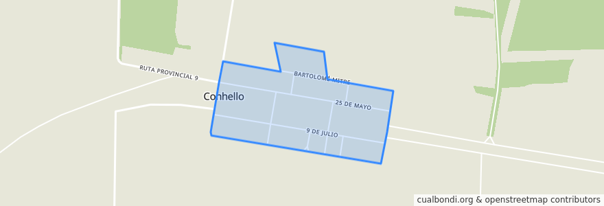 Mapa de ubicacion de Conhello.