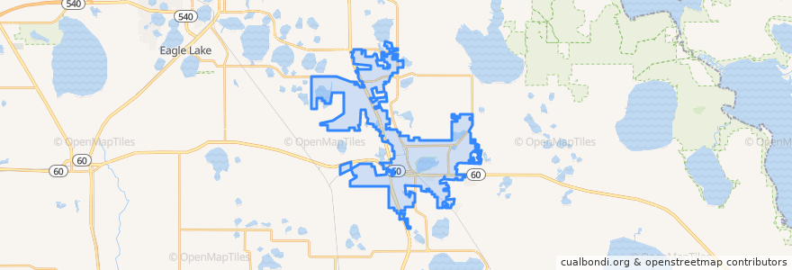 Mapa de ubicacion de Lake Wales.