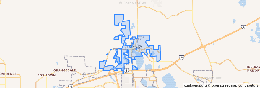 Mapa de ubicacion de Polk City.