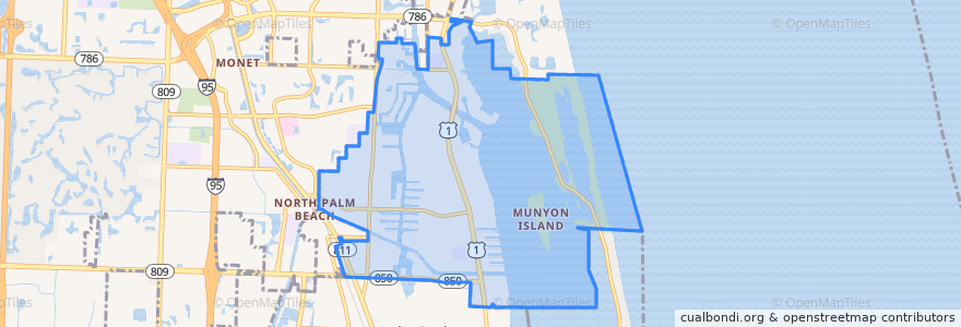 Mapa de ubicacion de North Palm Beach.