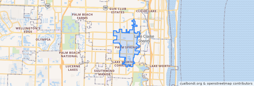 Mapa de ubicacion de Palm Springs.