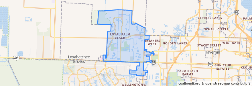 Mapa de ubicacion de Royal Palm Beach.