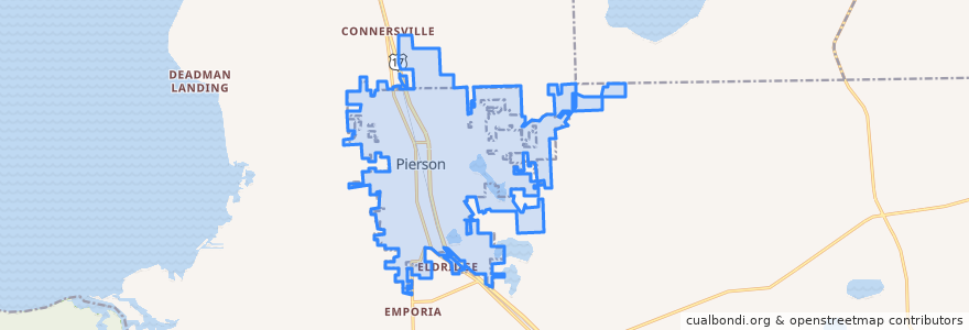 Mapa de ubicacion de Pierson.