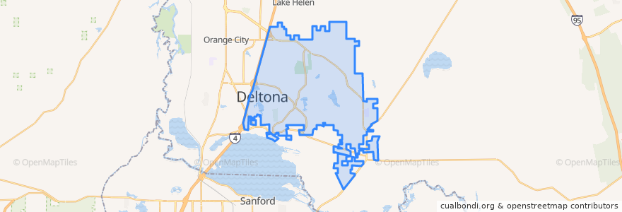 Mapa de ubicacion de Deltona.