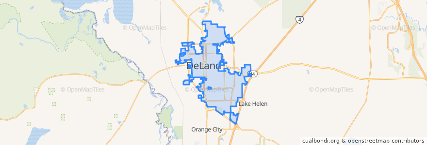 Mapa de ubicacion de DeLand.