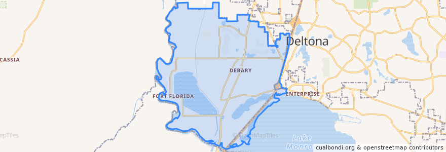 Mapa de ubicacion de DeBary.