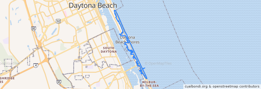 Mapa de ubicacion de Daytona Beach Shores.