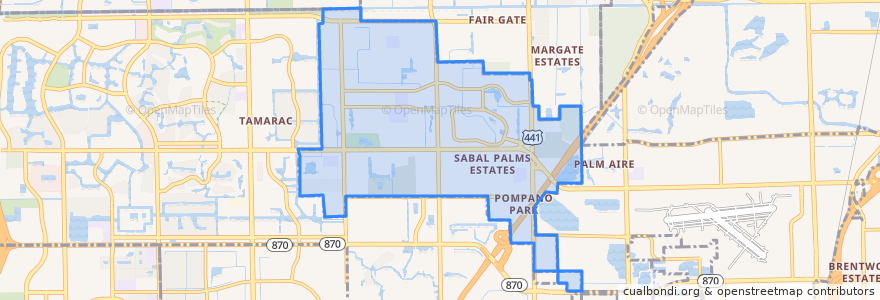 Mapa de ubicacion de North Lauderdale.