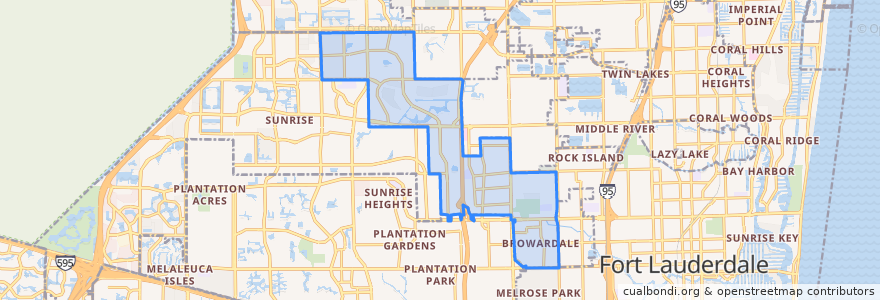 Mapa de ubicacion de Lauderhill.