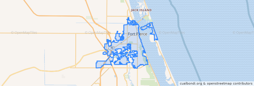 Mapa de ubicacion de Fort Pierce.