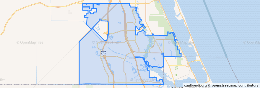 Mapa de ubicacion de Port St. Lucie.