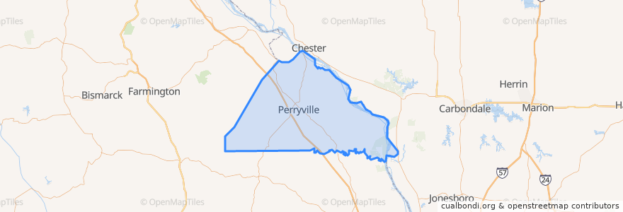 Mapa de ubicacion de Perry County.