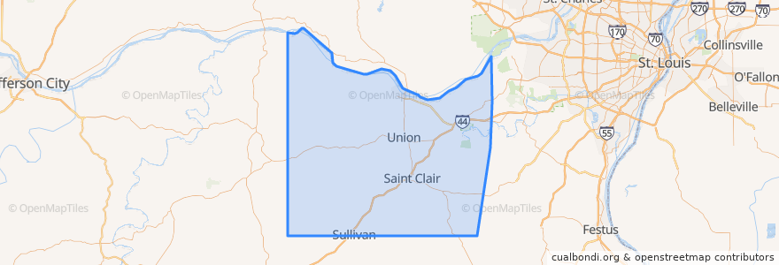 Mapa de ubicacion de Franklin County.