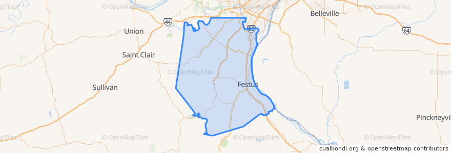 Mapa de ubicacion de Jefferson County.