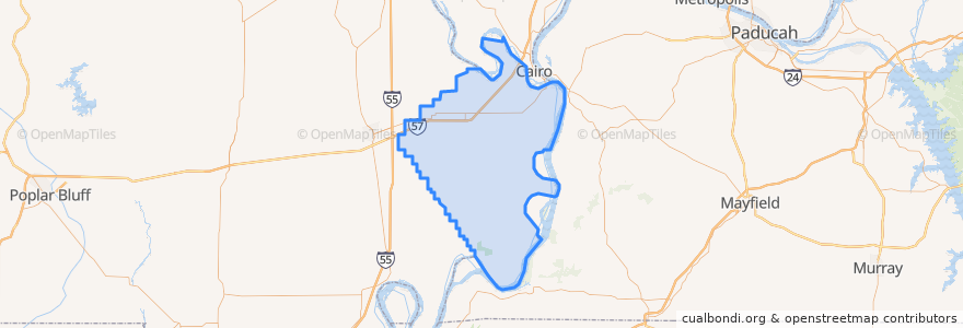 Mapa de ubicacion de Mississippi County.