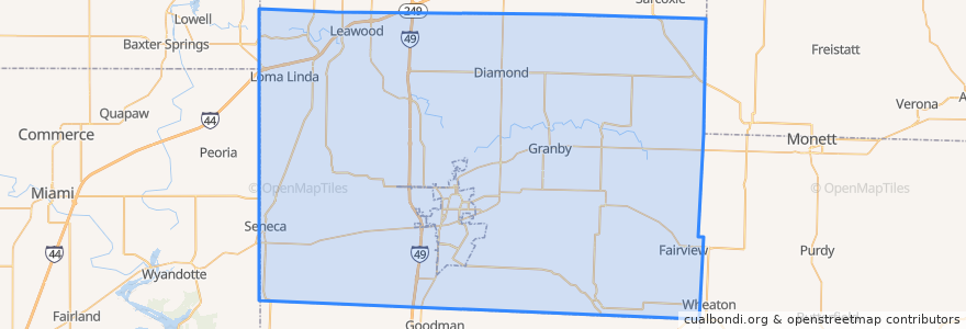 Mapa de ubicacion de Newton County.